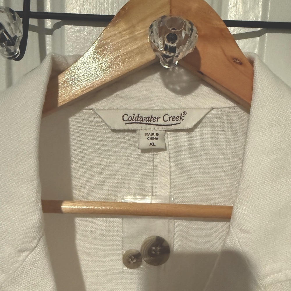 $128 Coldwater Creek Women's Boyfriend 2 Button Blazer Jacket White Size XL NWOT - Picture 10 of 10